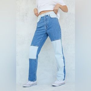 PacSun Eco Two-Tone High Rise Wide Leg Dad Jeans Womens Size 25 NWOT